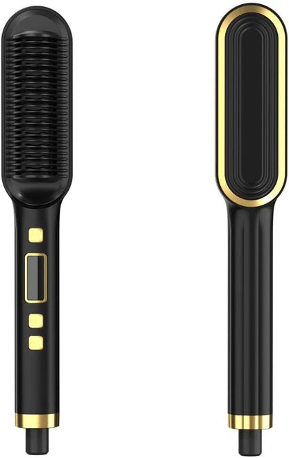 Hair Straightener Comb 2-in-1 Straightening Brush for Smooth