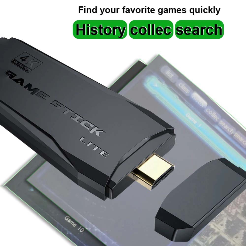 Professional Game Stick Lite - Plug & Play Console with 20,000+ Games, Dual 2.4G Wireless Controllers, 64G Storage (HDMI Ready)