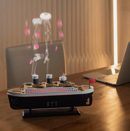 Titanic Steam Ship Design Humidifier Diffuser – Colorful Light Mist Aroma Decor