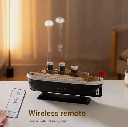 Titanic Steam Ship Design Humidifier Diffuser – Colorful Light Mist Aroma Decor