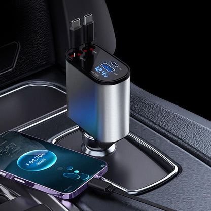 4-in-1 Retractable Charging Cable – Fast Multi-Device USB Charger for iPhone, Android, Type-C & Micro USB